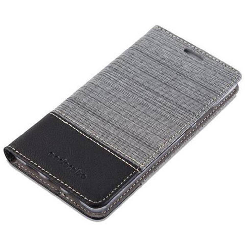 Cadorabo Hülle für Huawei P8 LITE 2015 Schutzhülle in Grau Handy Hülle Etui Book Case Cover