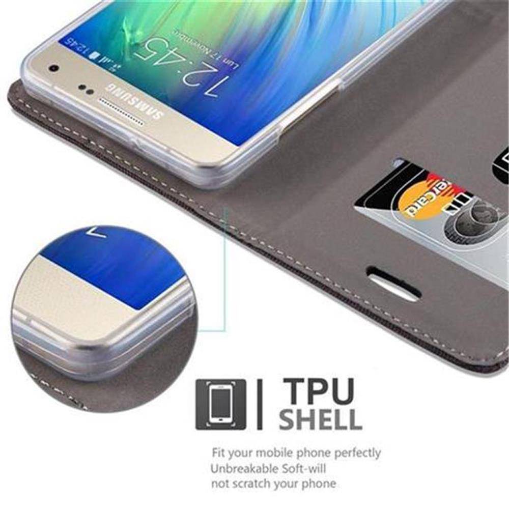 Cadorabo Hülle für Samsung Galaxy A5 2015 Schutzhülle in Grau Handy Hülle Etui Book Case Cover