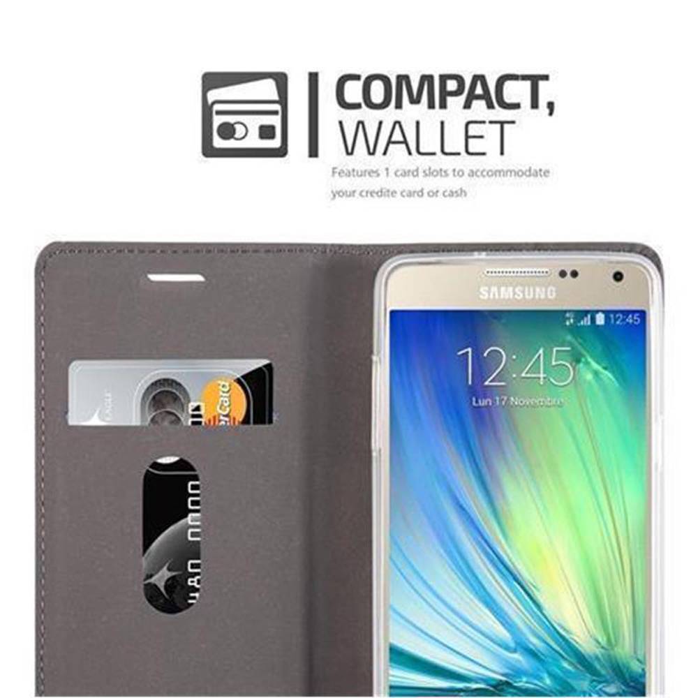 Cadorabo Hülle für Samsung Galaxy A5 2015 Schutzhülle in Grau Handy Hülle Etui Book Case Cover