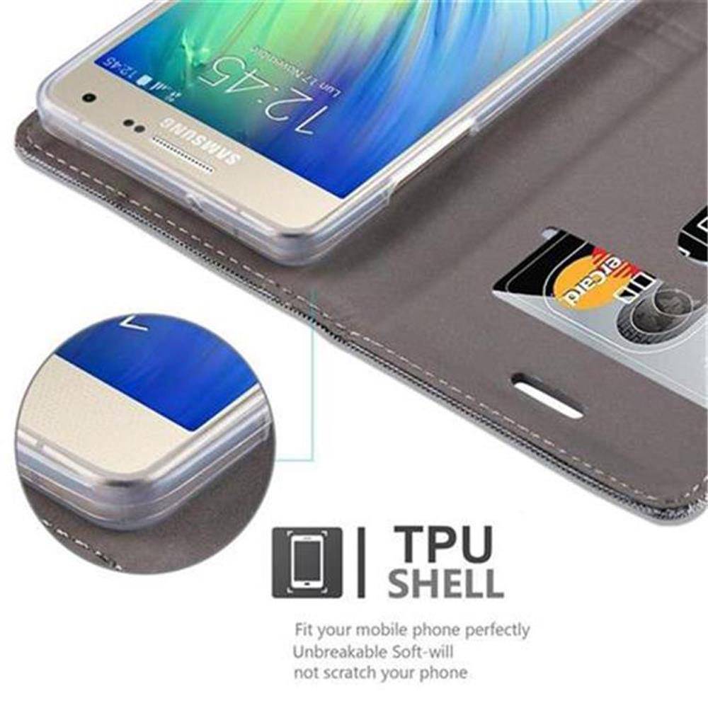 Cadorabo Hülle für Samsung Galaxy A5 2015 Schutzhülle in Grau Handy Hülle Etui Book Case Cover