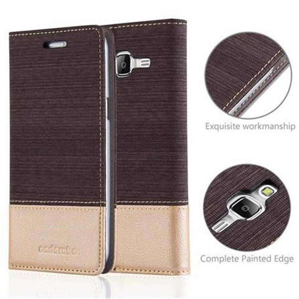 Cadorabo Hülle für Samsung Galaxy J5 2015 Schutzhülle in Grau Handy Hülle Etui Book Case Cover
