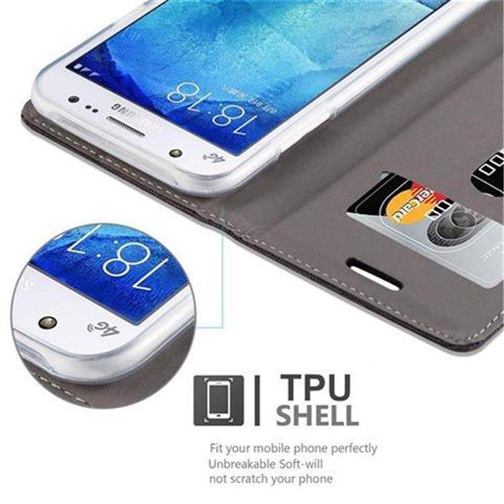 Cadorabo Hülle für Samsung Galaxy J5 2015 Schutzhülle in Grau Handy Hülle Etui Book Case Cover
