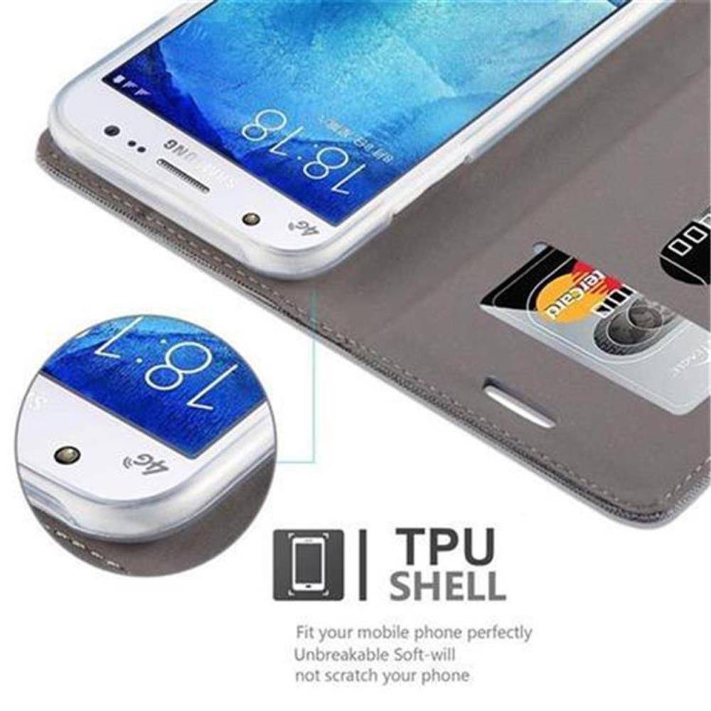 Cadorabo Hülle für Samsung Galaxy J5 2015 Schutzhülle in Grau Handy Hülle Etui Book Case Cover