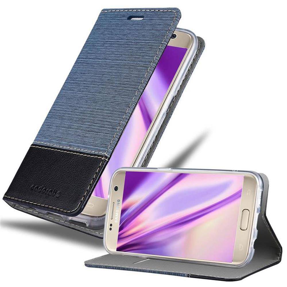 Cadorabo Hülle für Samsung Galaxy S7 Schutzhülle in Blau Handy Hülle Etui Book Case Cover