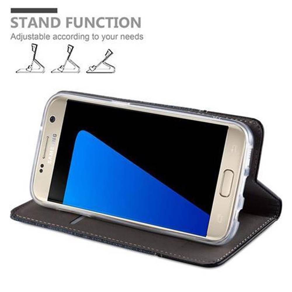 Cadorabo Hülle für Samsung Galaxy S7 Schutzhülle in Blau Handy Hülle Etui Book Case Cover