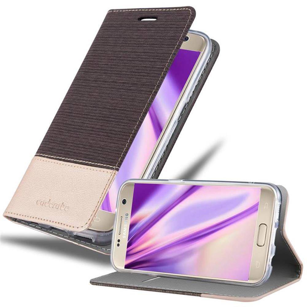 Cadorabo Hülle für Samsung Galaxy S7 Schutzhülle in Grau Handy Hülle Etui Book Case Cover