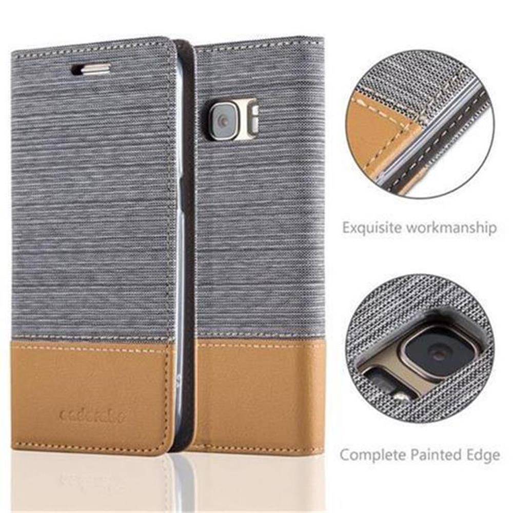 Cadorabo Hülle für Samsung Galaxy S7 Schutzhülle in Grau Handy Hülle Etui Book Case Cover