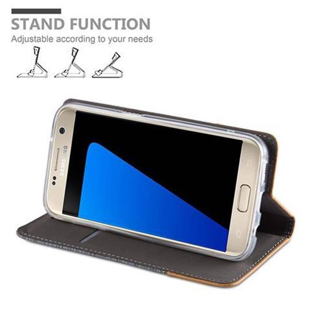 Cadorabo Hülle für Samsung Galaxy S7 Schutzhülle in Grau Handy Hülle Etui Book Case Cover