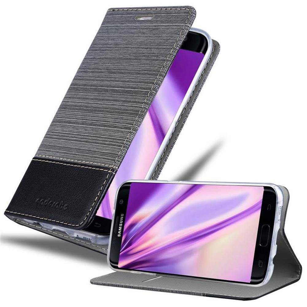 Cadorabo Hülle für Samsung Galaxy S7 EDGE Schutzhülle in Grau Handy Hülle Etui Book Case Cover