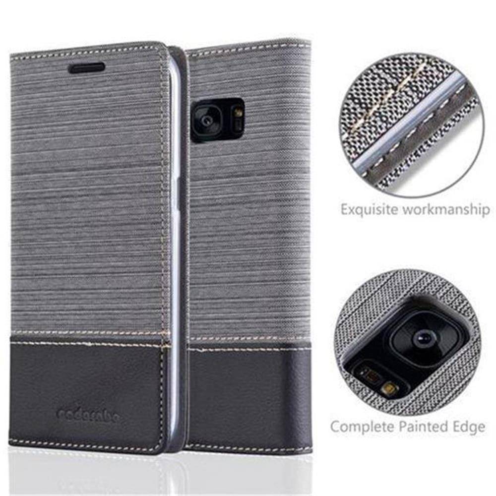 Cadorabo Hülle für Samsung Galaxy S7 EDGE Schutzhülle in Grau Handy Hülle Etui Book Case Cover