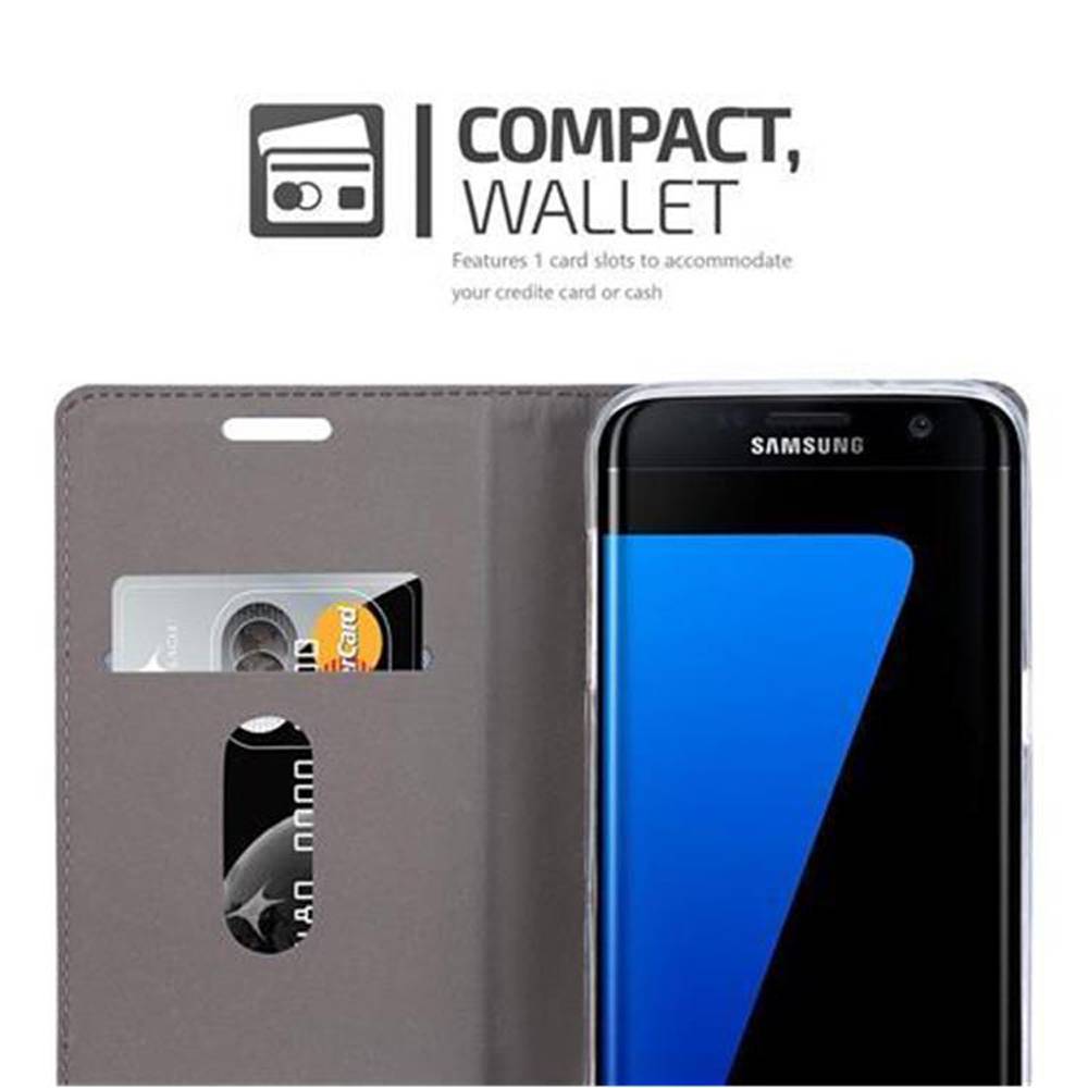 Cadorabo Hülle für Samsung Galaxy S7 EDGE Schutzhülle in Grau Handy Hülle Etui Book Case Cover