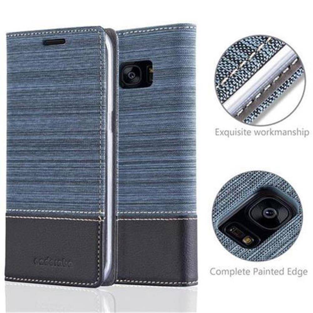 Cadorabo Hülle für Samsung Galaxy S7 EDGE Schutzhülle in Blau Handy Hülle Etui Book Case Cover