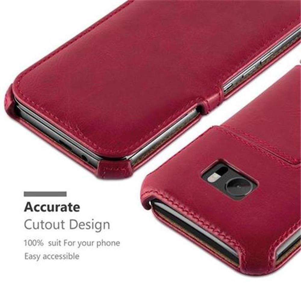 Cadorabo Schutzhülle für HTC ONE M10 Hülle in Rot Handyhülle Etui Case Cover Tasche