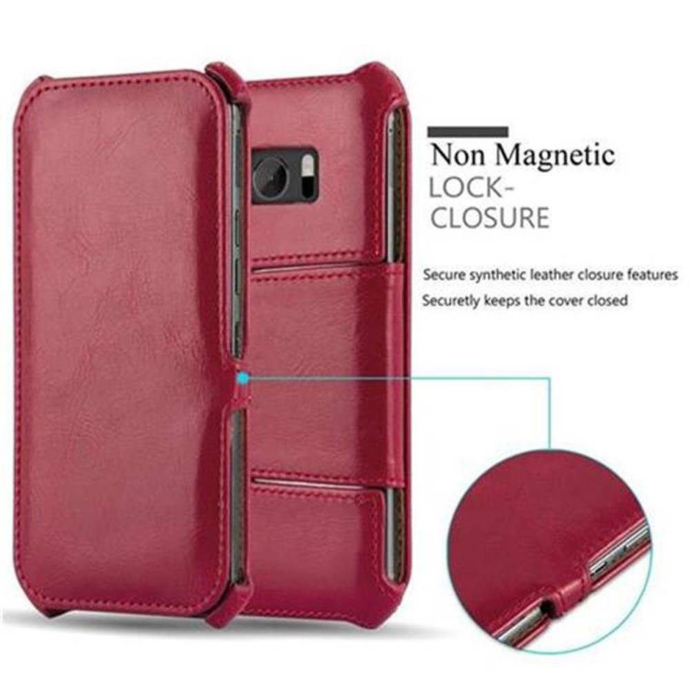 Cadorabo Schutzhülle für HTC ONE M10 Hülle in Rot Handyhülle Etui Case Cover Tasche