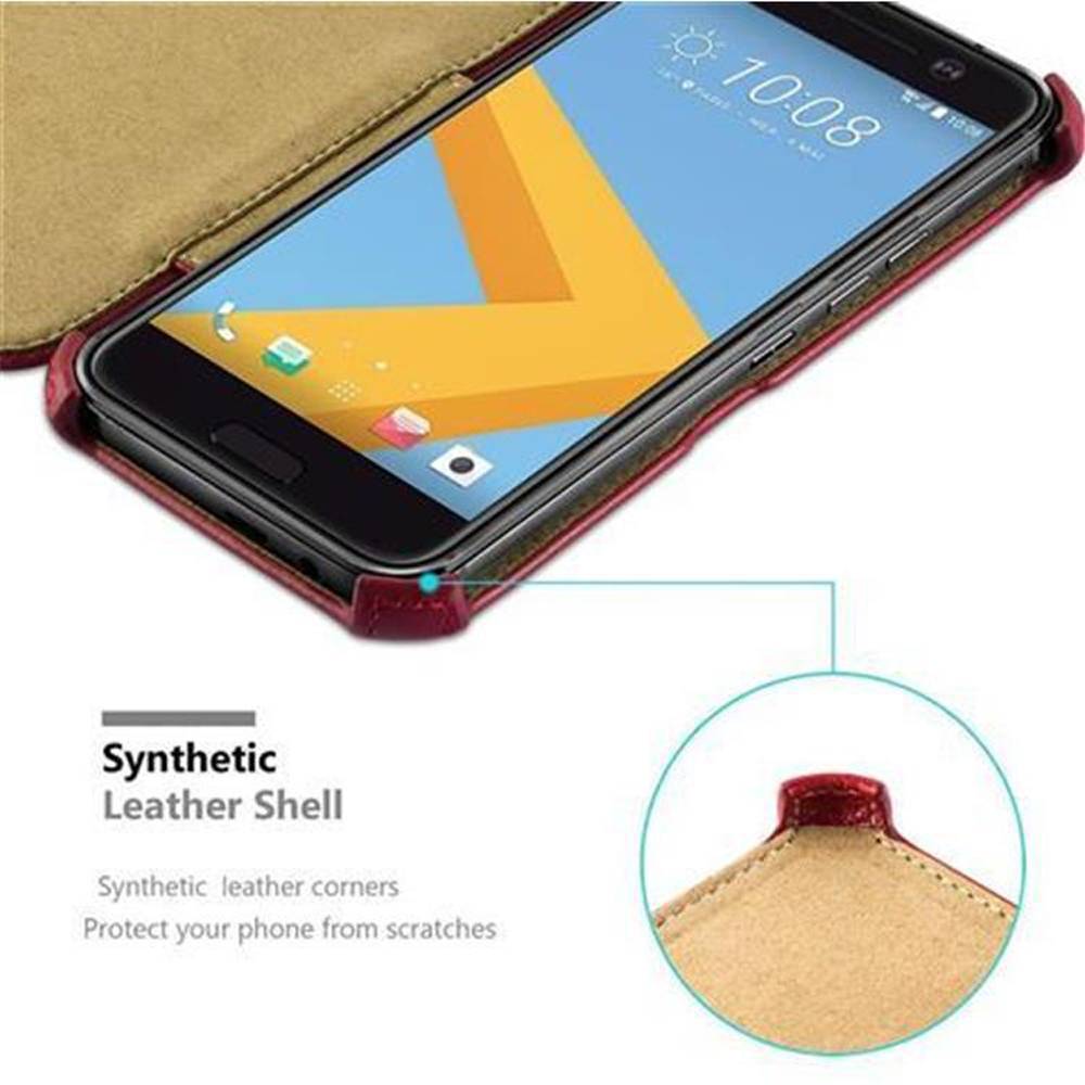 Cadorabo Schutzhülle für HTC ONE M10 Hülle in Rot Handyhülle Etui Case Cover Tasche