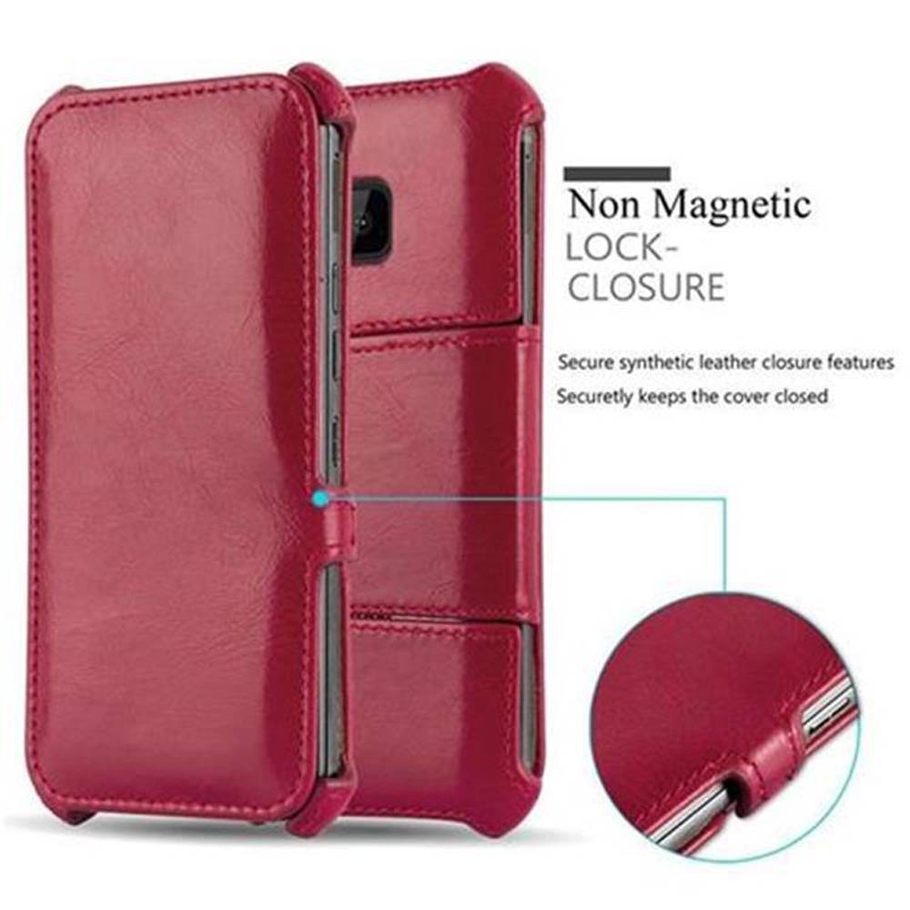 Cadorabo Schutzhülle für HTC ONE M9 Hülle in Rot Handyhülle Etui Case Cover Tasche