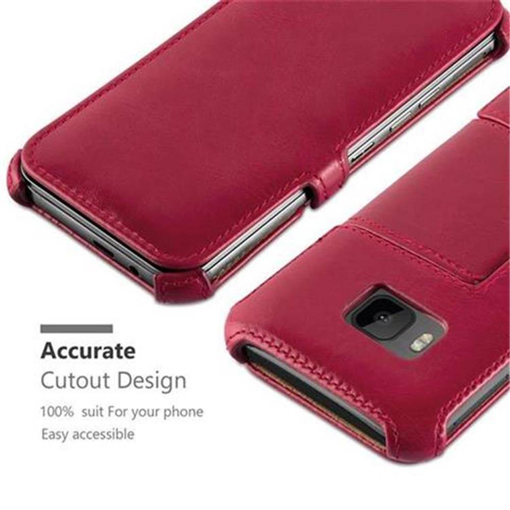 Cadorabo Schutzhülle für HTC ONE M9 Hülle in Rot Handyhülle Etui Case Cover Tasche