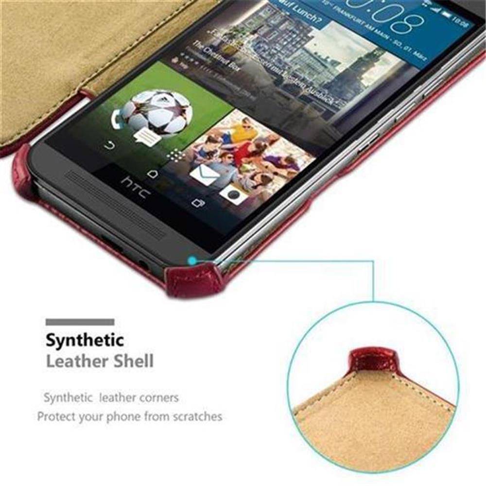 Cadorabo Schutzhülle für HTC ONE M9 Hülle in Rot Handyhülle Etui Case Cover Tasche