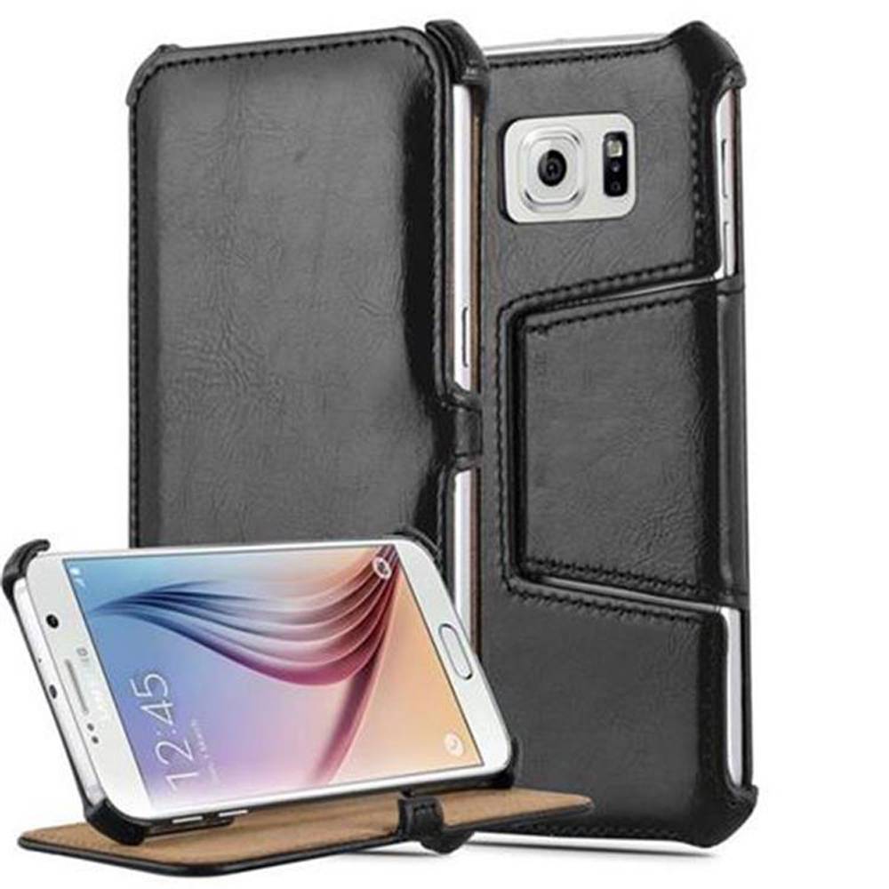 Cadorabo Schutzhülle für Samsung Galaxy S6 Hülle in Schwarz Handyhülle Etui Case Cover Tasche