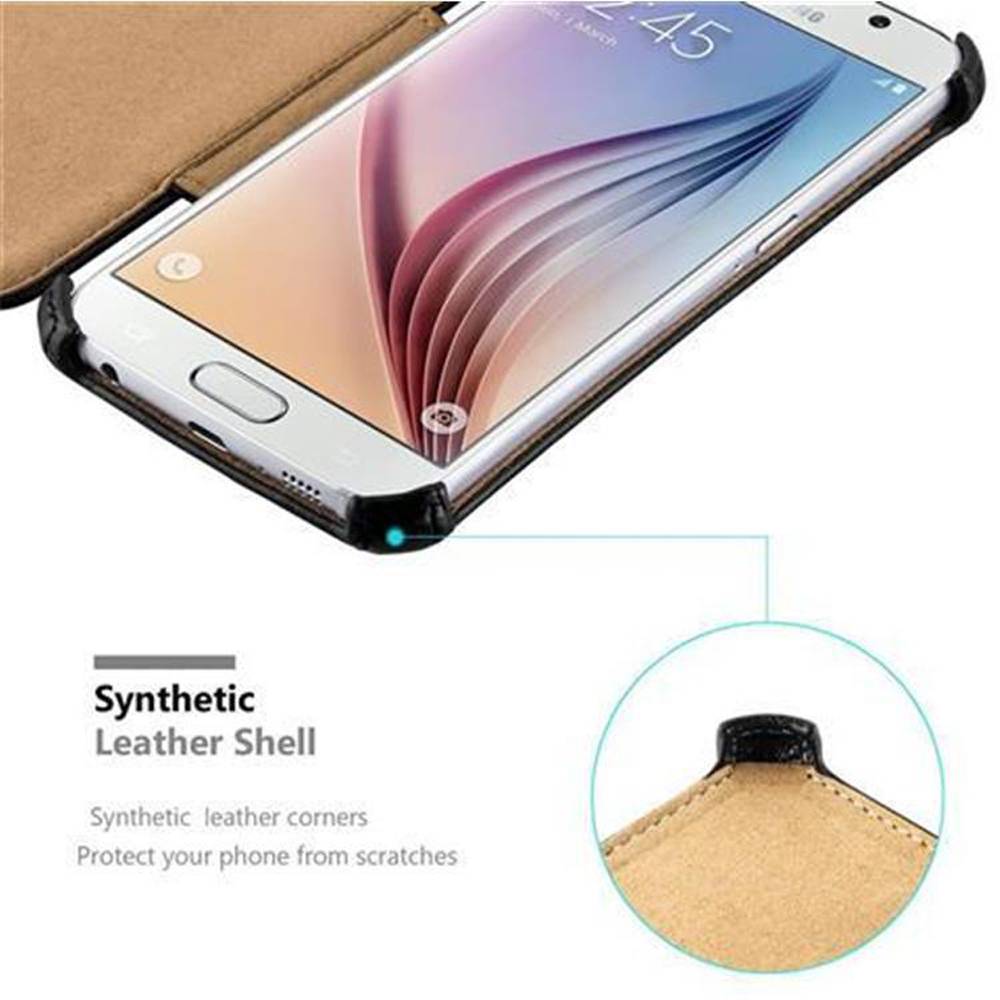 Cadorabo Schutzhülle für Samsung Galaxy S6 Hülle in Schwarz Handyhülle Etui Case Cover Tasche