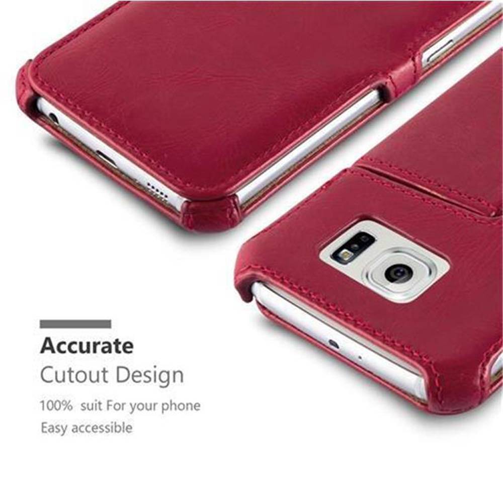 Cadorabo Schutzhülle für Samsung Galaxy S6 Hülle in Rot Handyhülle Etui Case Cover Tasche