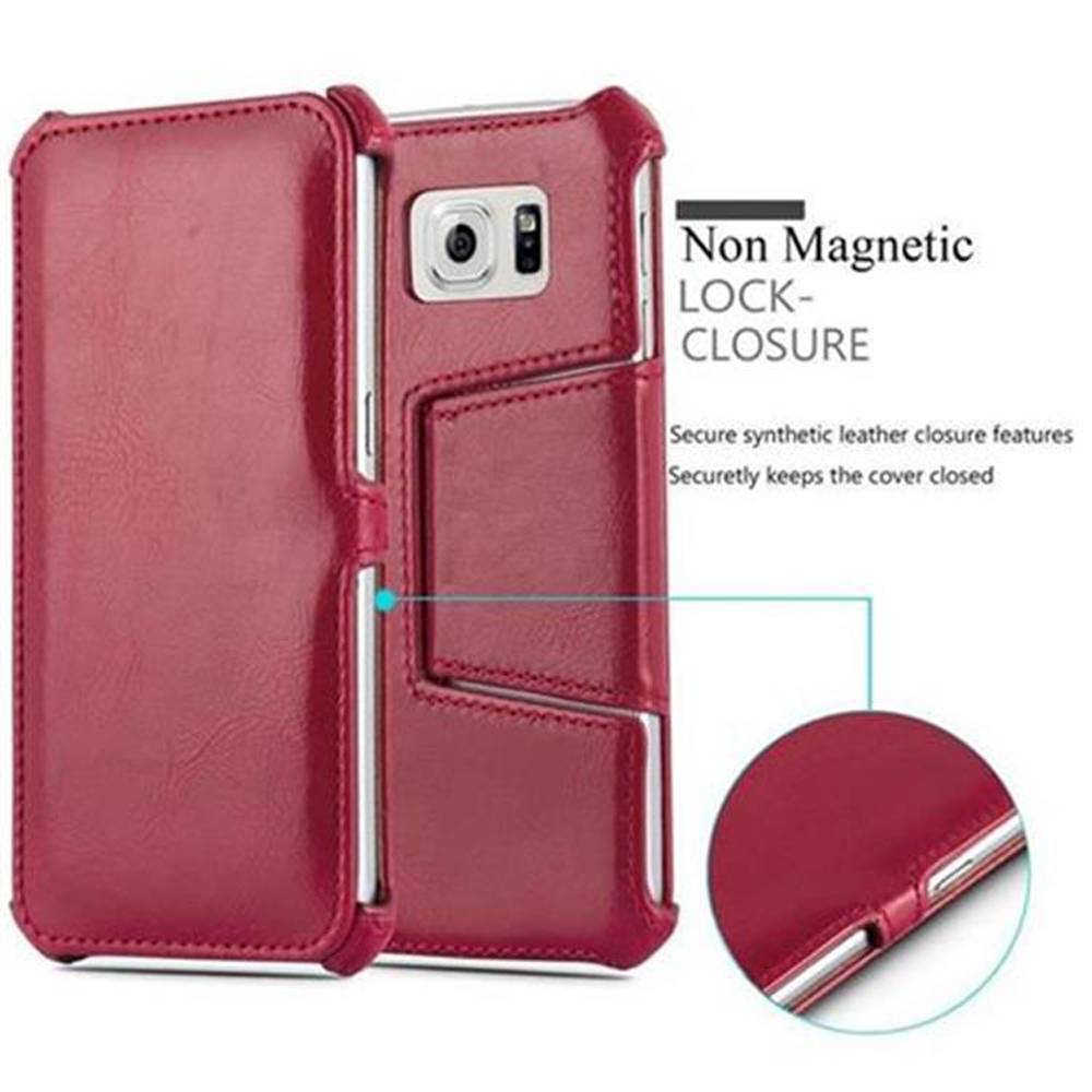 Cadorabo Schutzhülle für Samsung Galaxy S6 Hülle in Rot Handyhülle Etui Case Cover Tasche