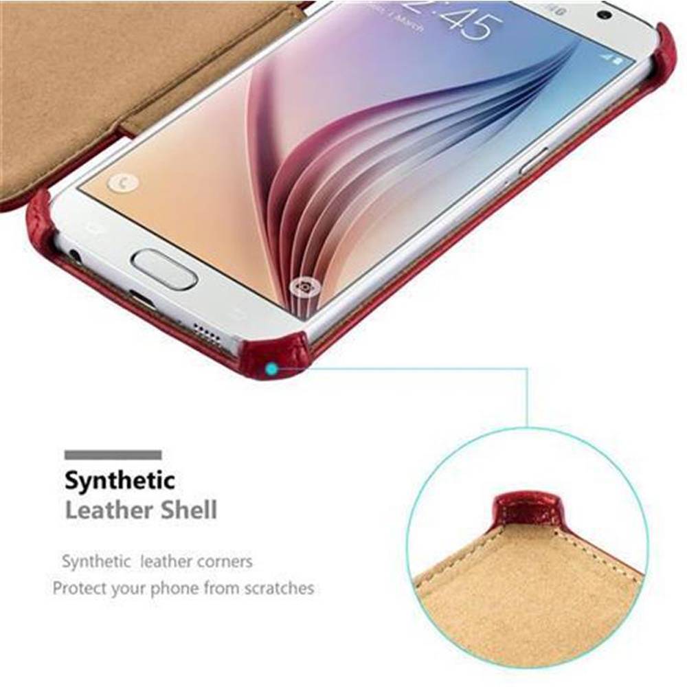Cadorabo Schutzhülle für Samsung Galaxy S6 Hülle in Rot Handyhülle Etui Case Cover Tasche