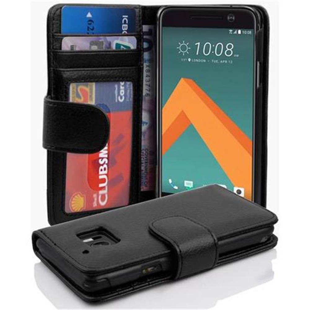Cadorabo Hülle für HTC ONE M10 in Schwarz Backcover Handy Schutz Hülle Book Case Booklet Kartenfächer
