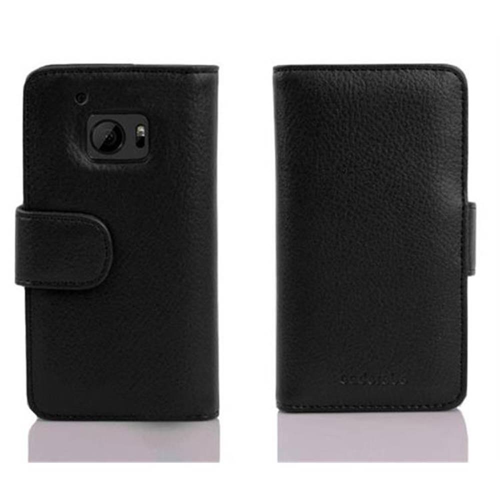 Cadorabo Hülle für HTC ONE M10 in Schwarz Backcover Handy Schutz Hülle Book Case Booklet Kartenfächer