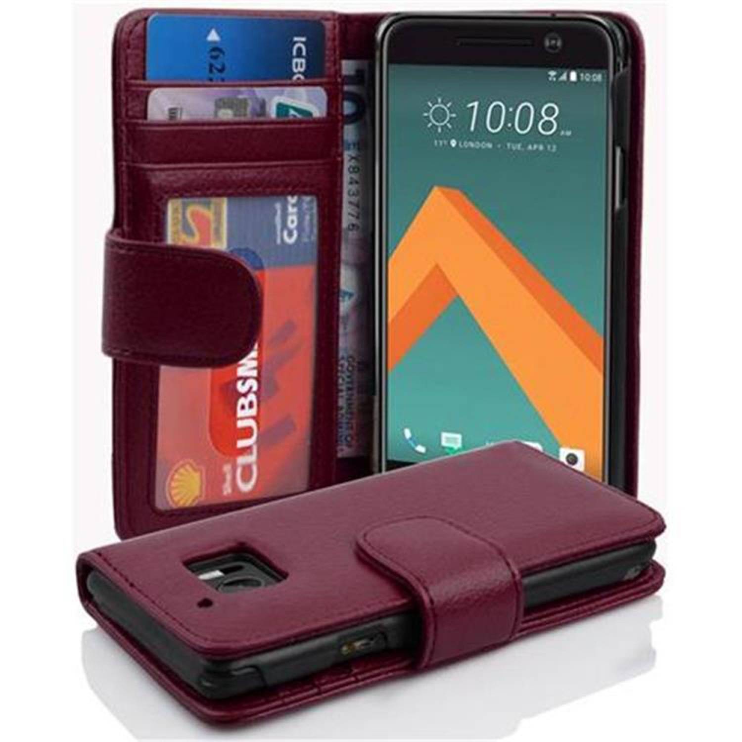 Cadorabo Hülle für HTC ONE M10 in Lila Backcover Handy Schutz Hülle Book Case Booklet Kartenfächer