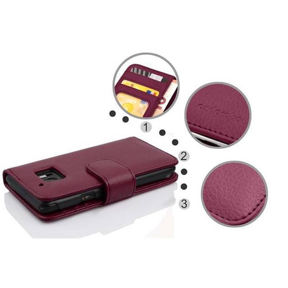 Cadorabo Hülle für HTC ONE M10 in Lila Backcover Handy Schutz Hülle Book Case Booklet Kartenfächer
