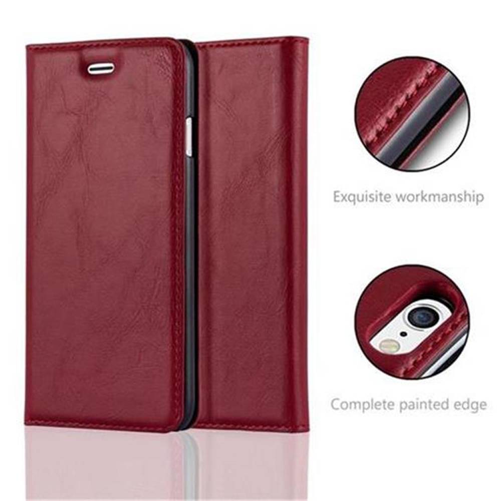 Cadorabo Hülle für Apple iPhone 6 / 6S Schutz Hülle in Rot Handyhülle Etui Case Cover Magnetverschluss