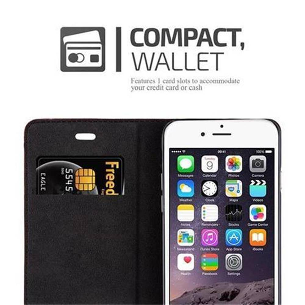 Cadorabo Hülle für Apple iPhone 6 / 6S Schutz Hülle in Rot Handyhülle Etui Case Cover Magnetverschluss