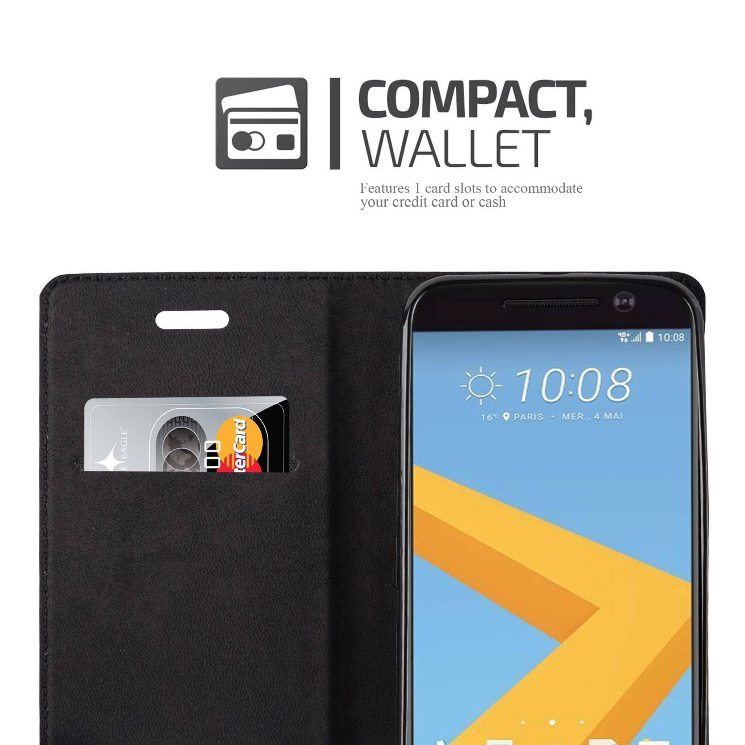 Cadorabo Hülle für HTC 10 (One M10) Schutz Hülle in Braun Handyhülle Etui Case Cover Magnetverschluss