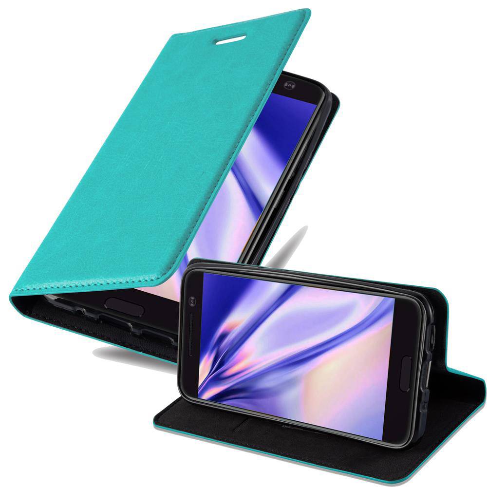 Cadorabo Hülle für HTC 10 (One M10) Schutz Hülle in Türkis Handyhülle Etui Case Cover Magnetverschluss