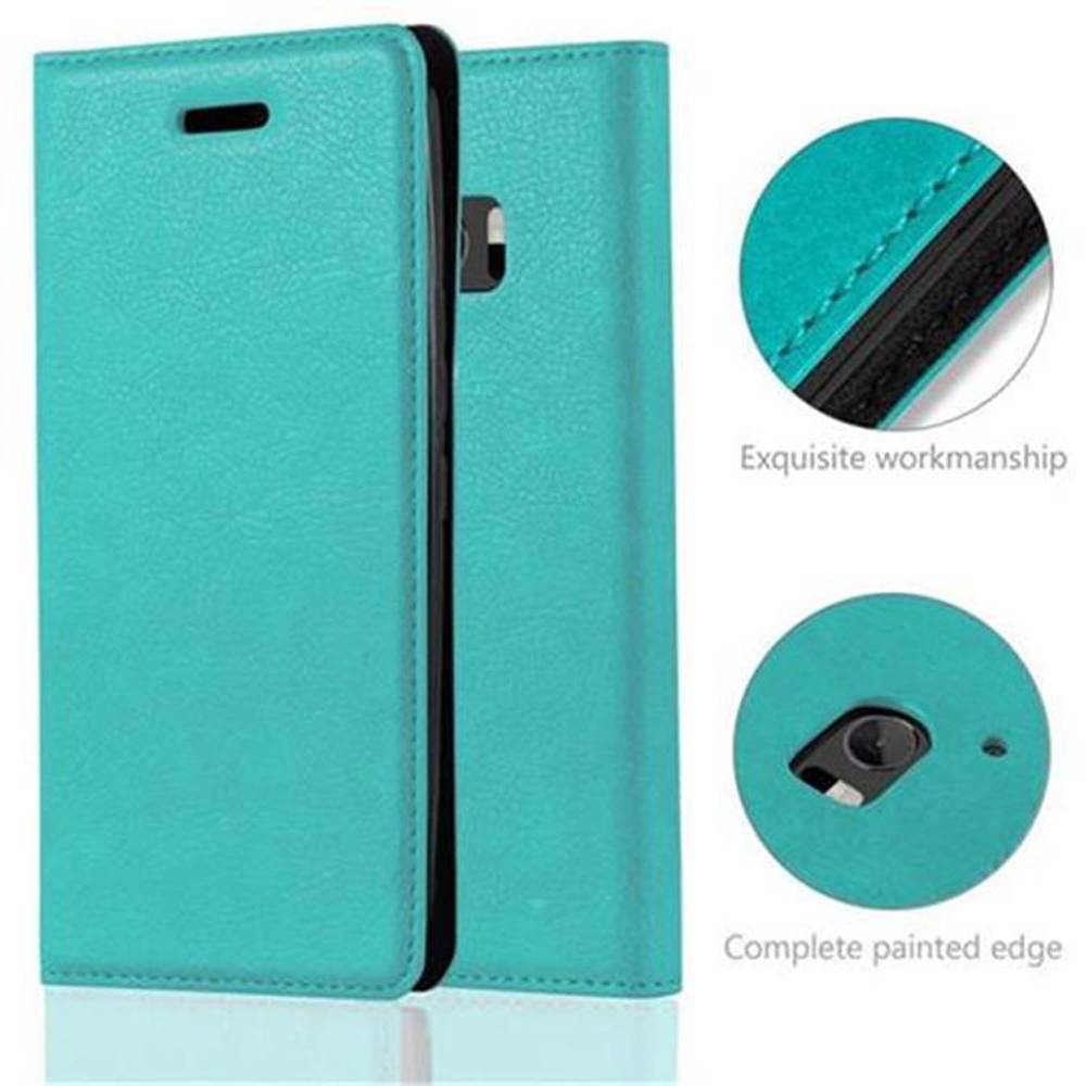Cadorabo Hülle für HTC 10 (One M10) Schutz Hülle in Türkis Handyhülle Etui Case Cover Magnetverschluss