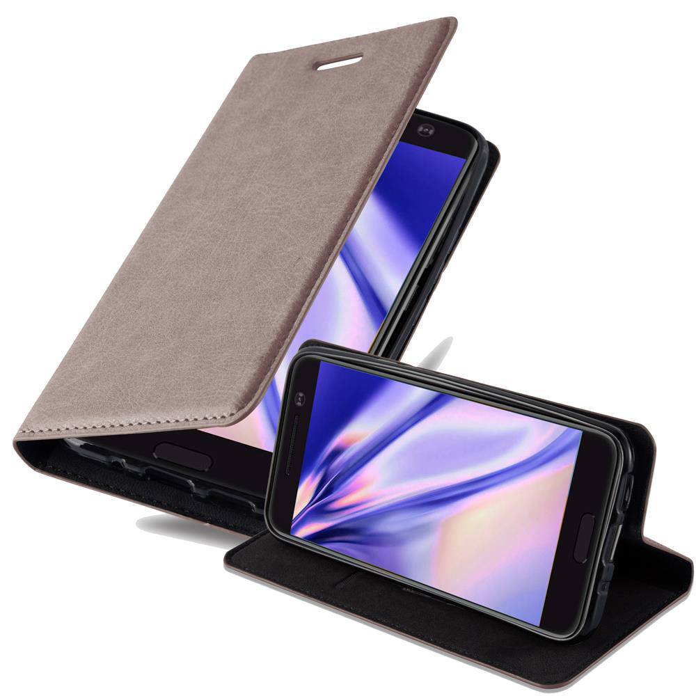 Cadorabo Hülle für HTC ONE M10 Schutz Hülle in Braun Handyhülle Etui Case Cover Magnetverschluss