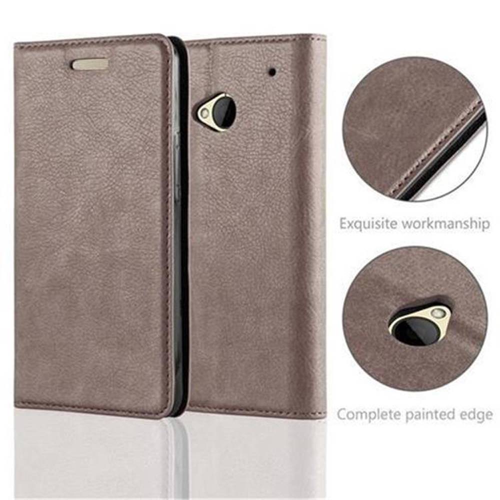 Cadorabo Hülle für HTC ONE M7 Schutz Hülle in Braun Handyhülle Etui Case Cover Magnetverschluss