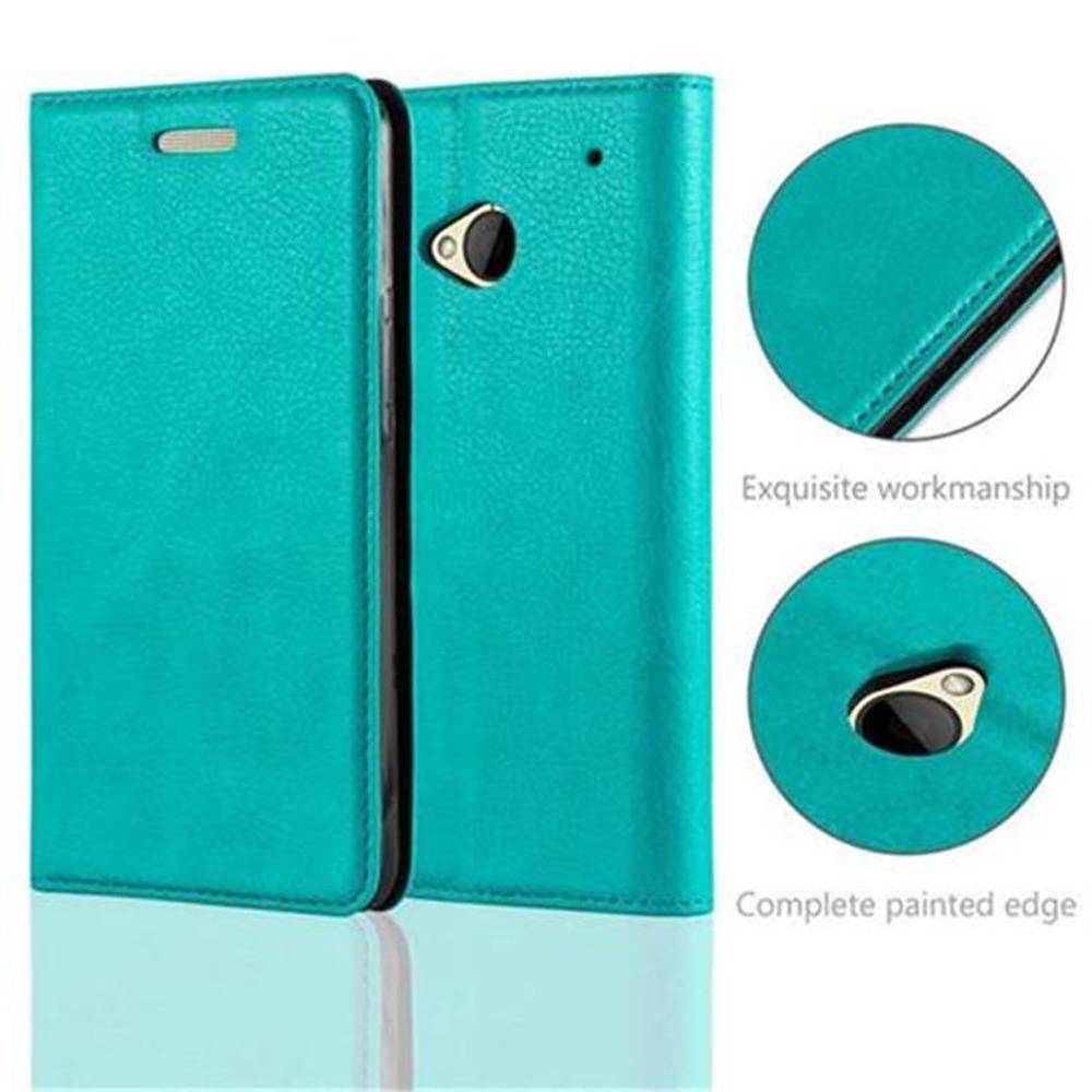 Cadorabo Hülle für HTC ONE M7 Schutz Hülle in Türkis Handyhülle Etui Case Cover Magnetverschluss