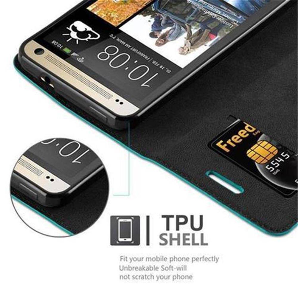Cadorabo Hülle für HTC ONE M7 Schutz Hülle in Türkis Handyhülle Etui Case Cover Magnetverschluss