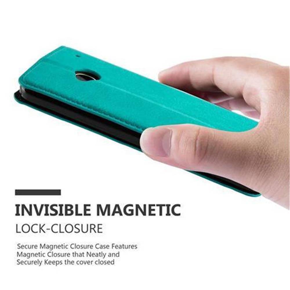 Cadorabo Hülle für HTC ONE M7 Schutz Hülle in Türkis Handyhülle Etui Case Cover Magnetverschluss