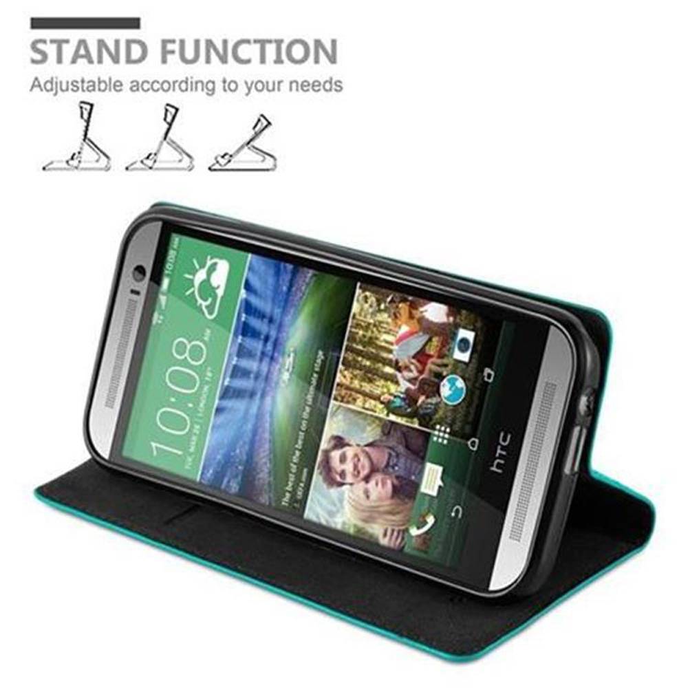 Cadorabo Hülle für HTC ONE M8 Schutz Hülle in Türkis Handyhülle Etui Case Cover Magnetverschluss
