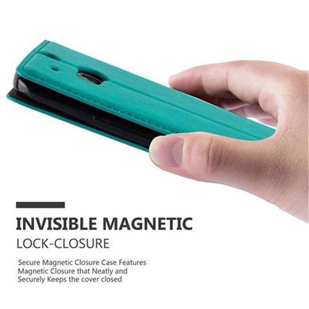 Cadorabo Hülle für HTC ONE M8 Schutz Hülle in Türkis Handyhülle Etui Case Cover Magnetverschluss