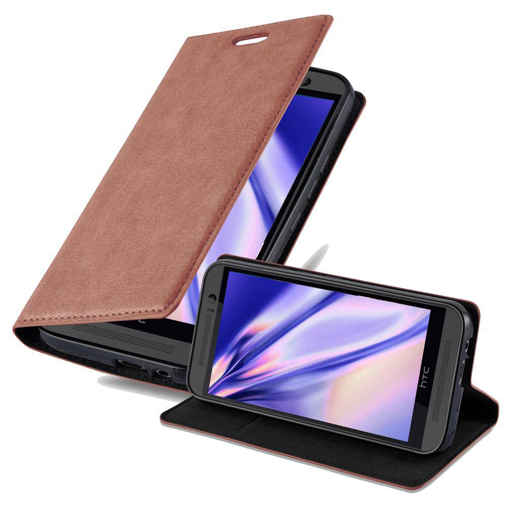 Cadorabo Hülle für HTC ONE M9 Schutz Hülle in Braun Handyhülle Etui Case Cover Magnetverschluss