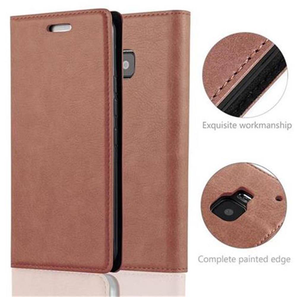 Cadorabo Hülle für HTC ONE M9 Schutz Hülle in Braun Handyhülle Etui Case Cover Magnetverschluss