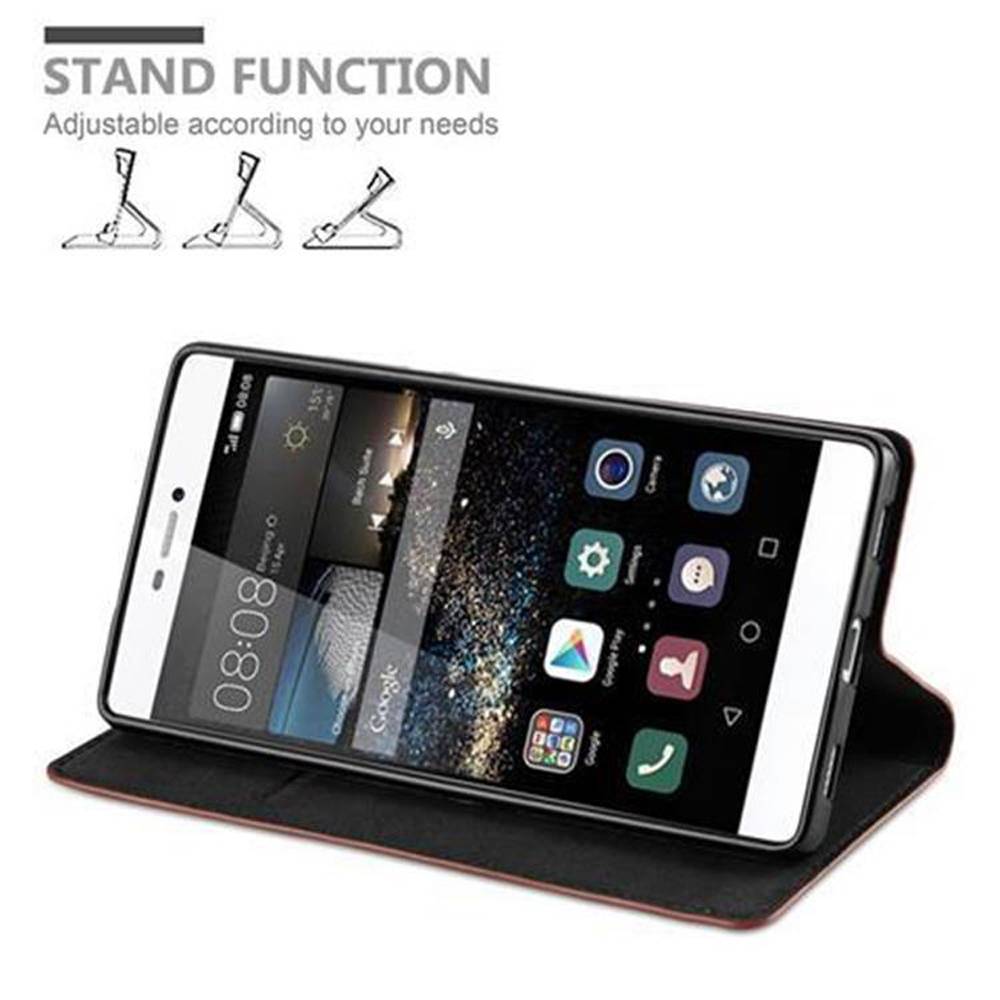 Cadorabo Hülle für Huawei P8 Schutz Hülle in Braun Handyhülle Etui Case Cover Magnetverschluss