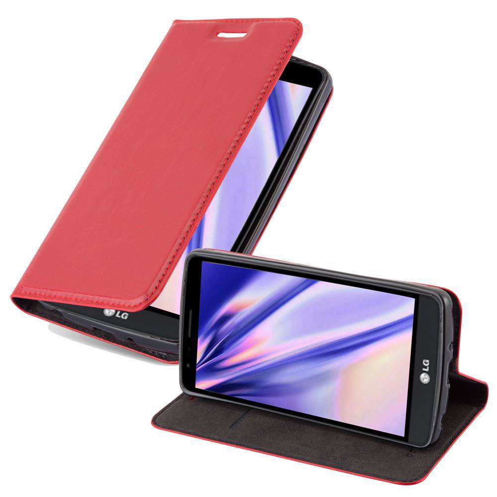 Cadorabo Hülle für LG G3 Schutz Hülle in Rot Handyhülle Etui Case Cover Magnetverschluss