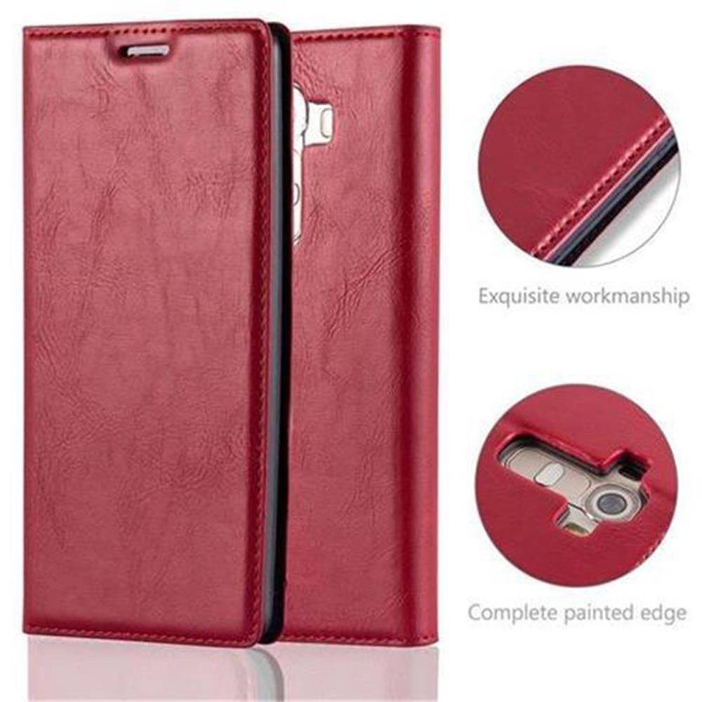 Cadorabo Hülle für LG G4 / G4 PLUS Schutz Hülle in Rot Handyhülle Etui Case Cover Magnetverschluss