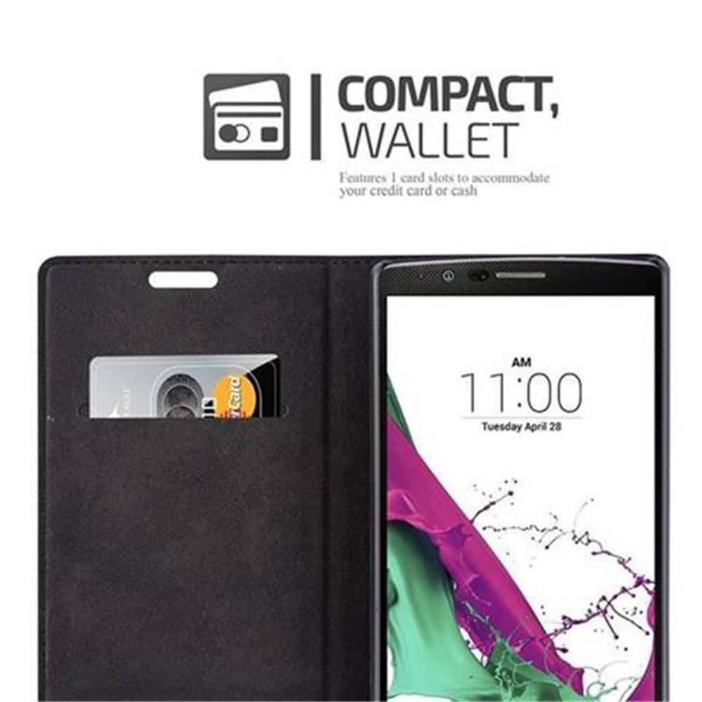 Cadorabo Hülle für LG G4 / G4 PLUS Schutz Hülle in Rot Handyhülle Etui Case Cover Magnetverschluss