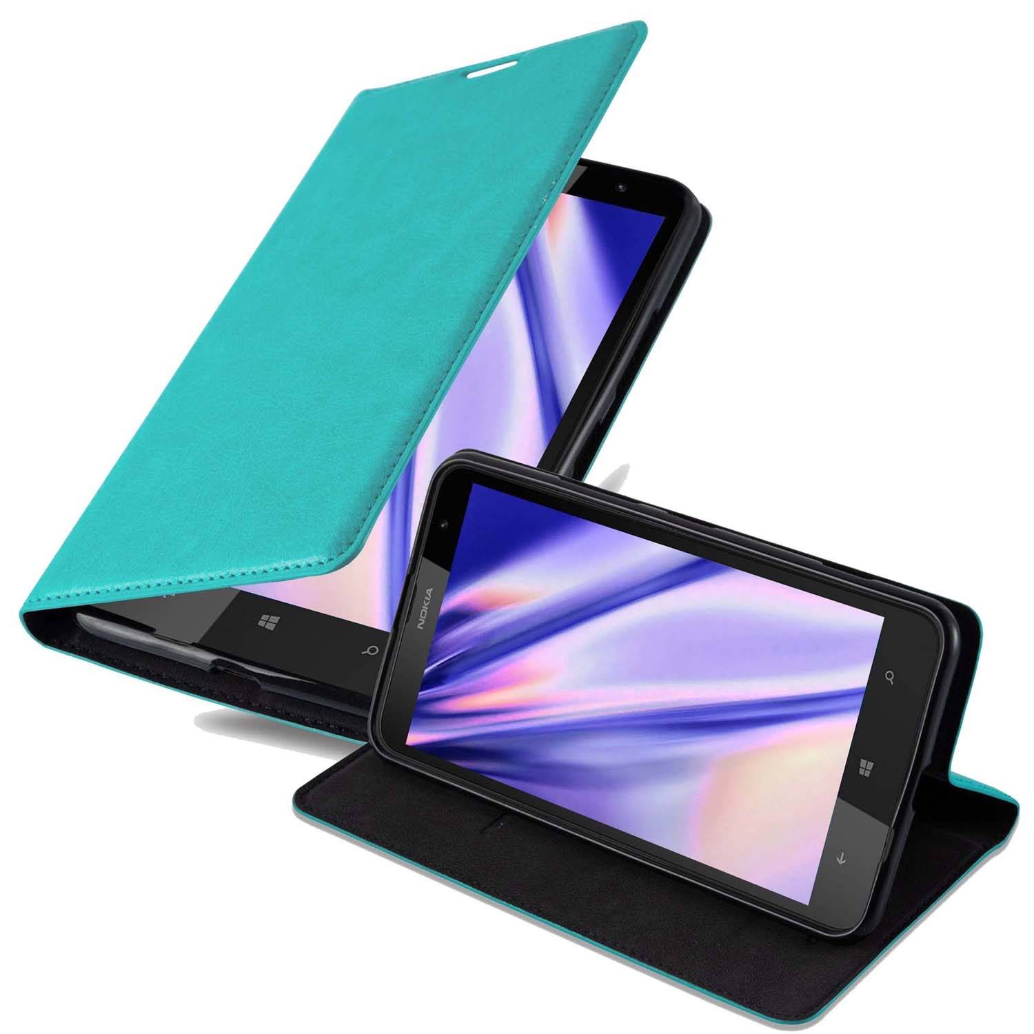 Cadorabo Hülle für Nokia Lumia 1320 Schutz Hülle in Türkis Handyhülle Etui Case Cover Magnetverschluss